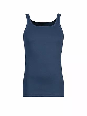 HUBER | Trägershirt - Unterhemd  "Comfort" (Weiß) | blau